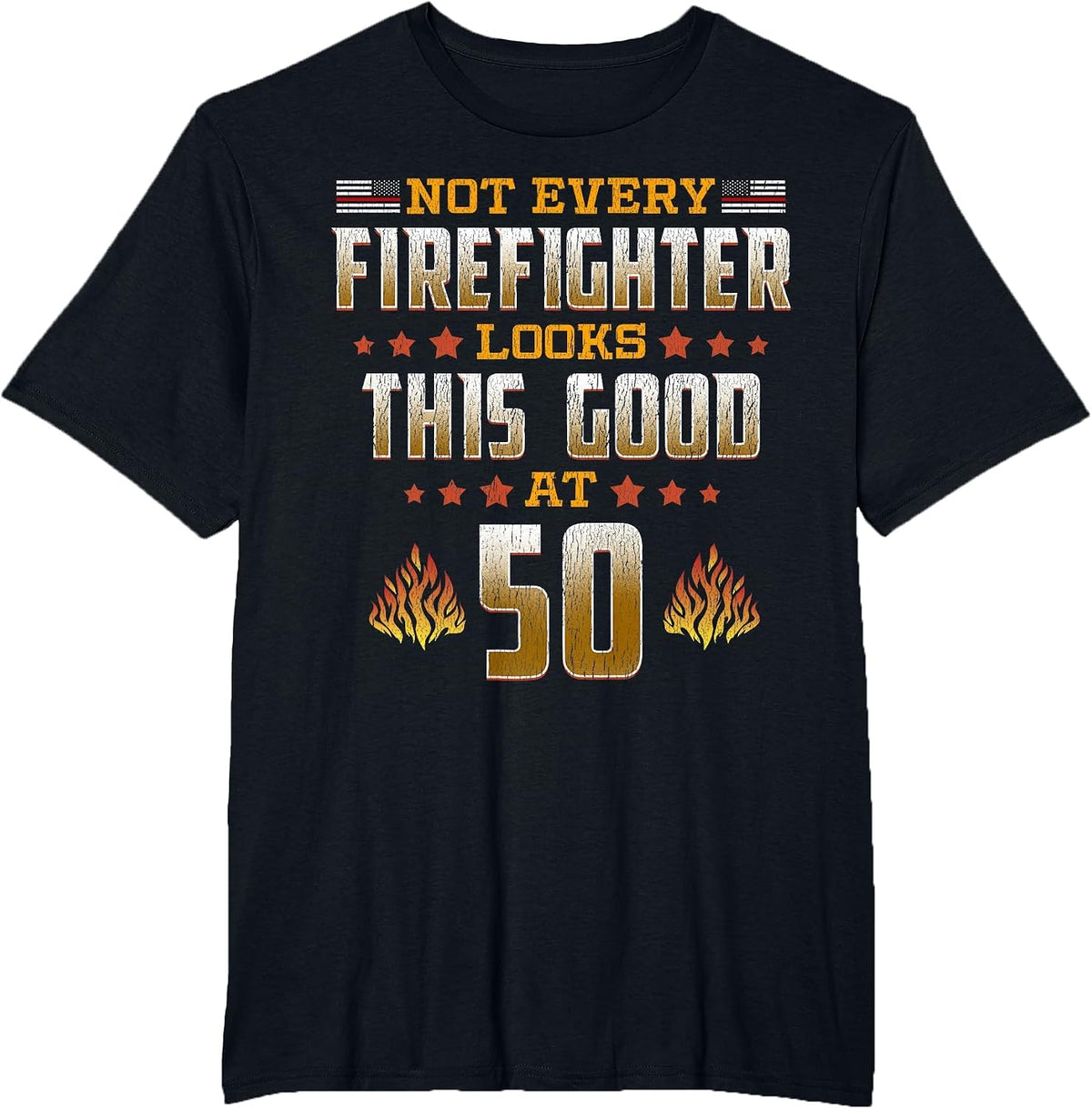 Fireman 50th Birthday T-Shirt - Black