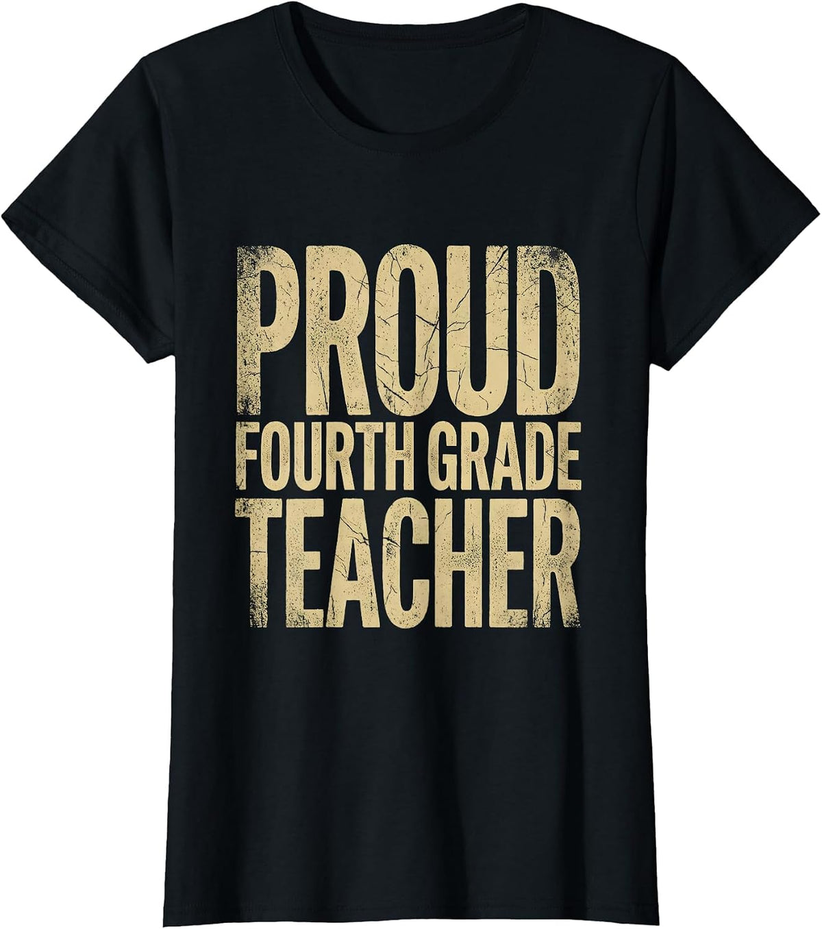 Proud Fourth Grade Teacher Educator Design T-Shirt - Black