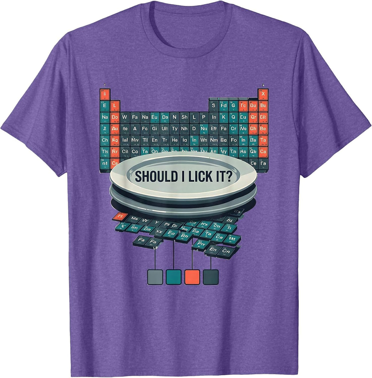 Men's Should I Lick It Funny Periodic Table Chemistry Teacher T-Shirt - Purple Heather