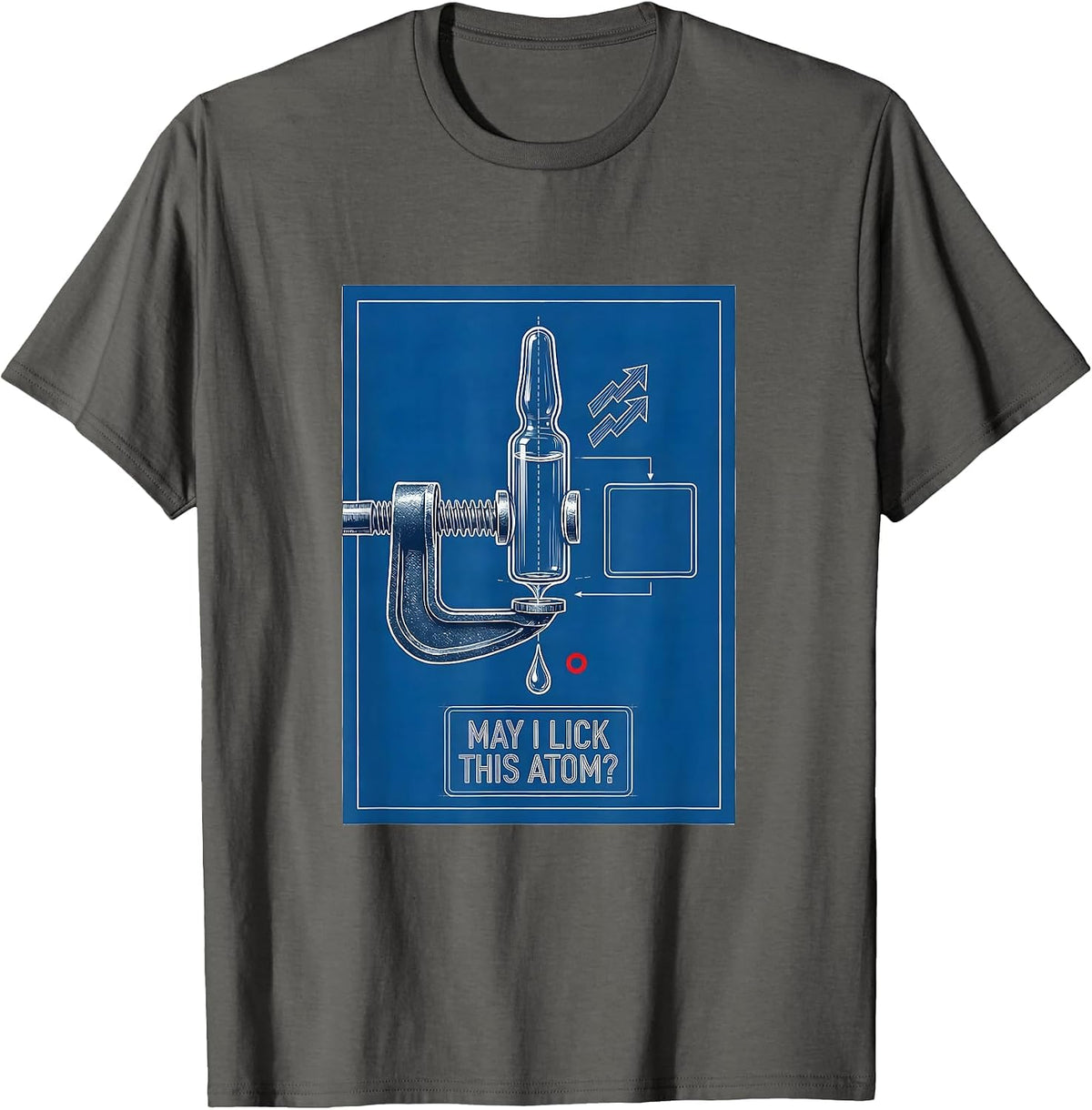 May I Lick This Atom Funny Periodic Table Science Teacher T-Shirt - Asphalt Grey