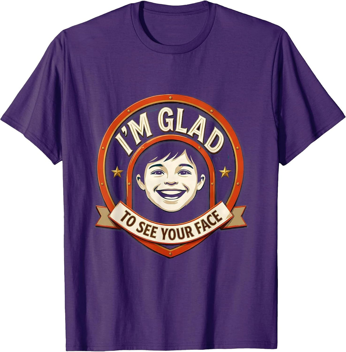 Men's I'm Glad To See Your Face Teacher Back To School Sign T-Shirt - Purple