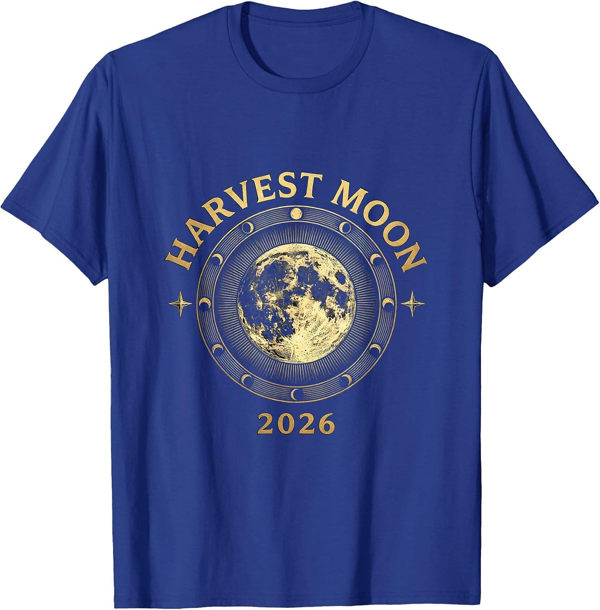 Harvest Moon 2026 Mystic Celestial Astronomy Astrology T-Shirt - Royal Blue