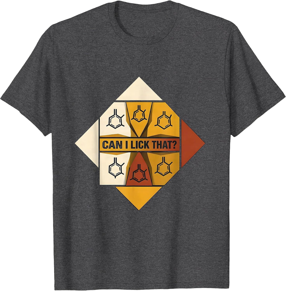 Men's Can I Lick That Funny Periodic Table Science Teacher Humor T-Shirt - Dark Heather Grey