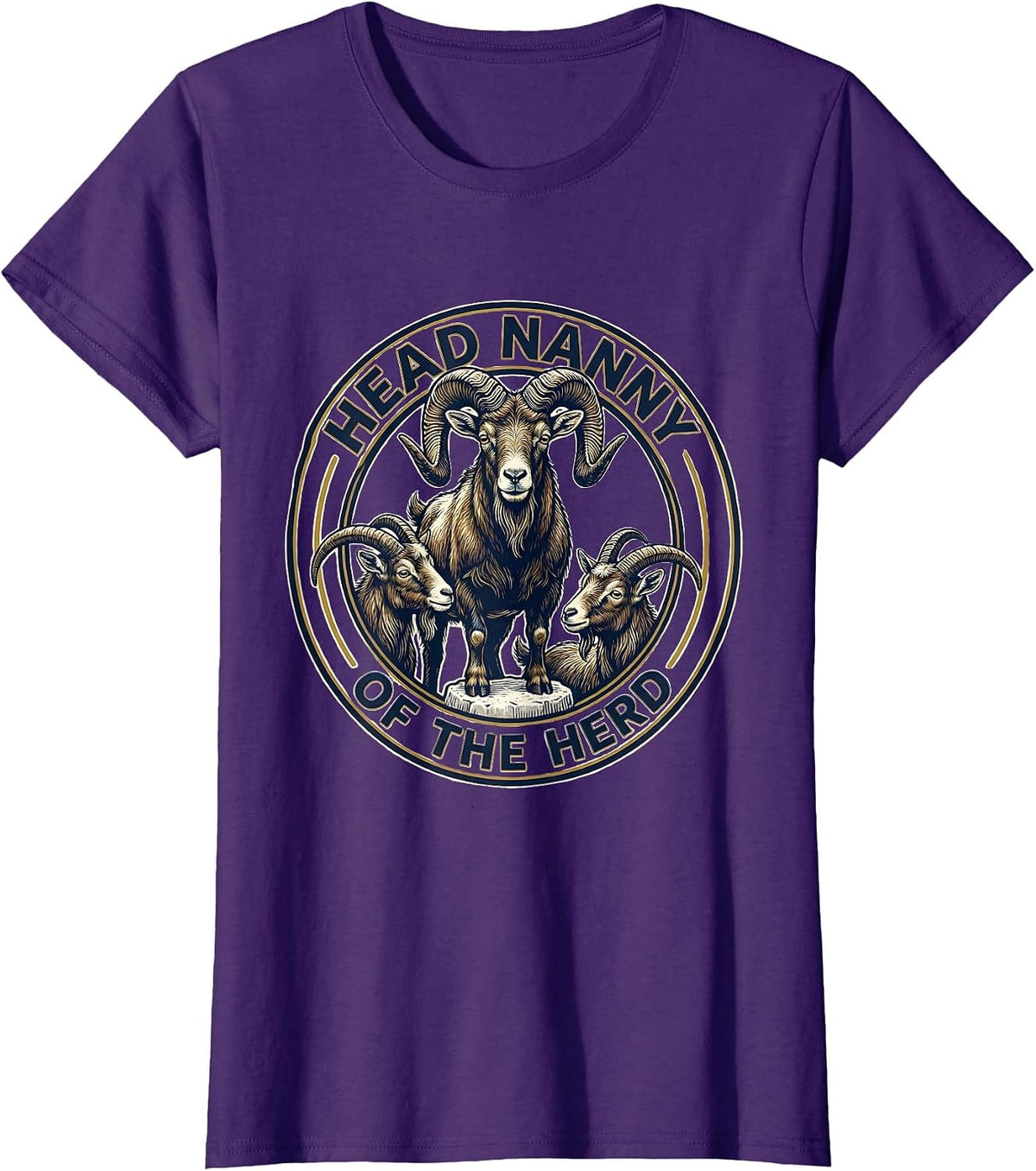 Women's Head Nanny Of The Herd Funny Goat Farmer Goat Lover Gift T-Shirt - Purple