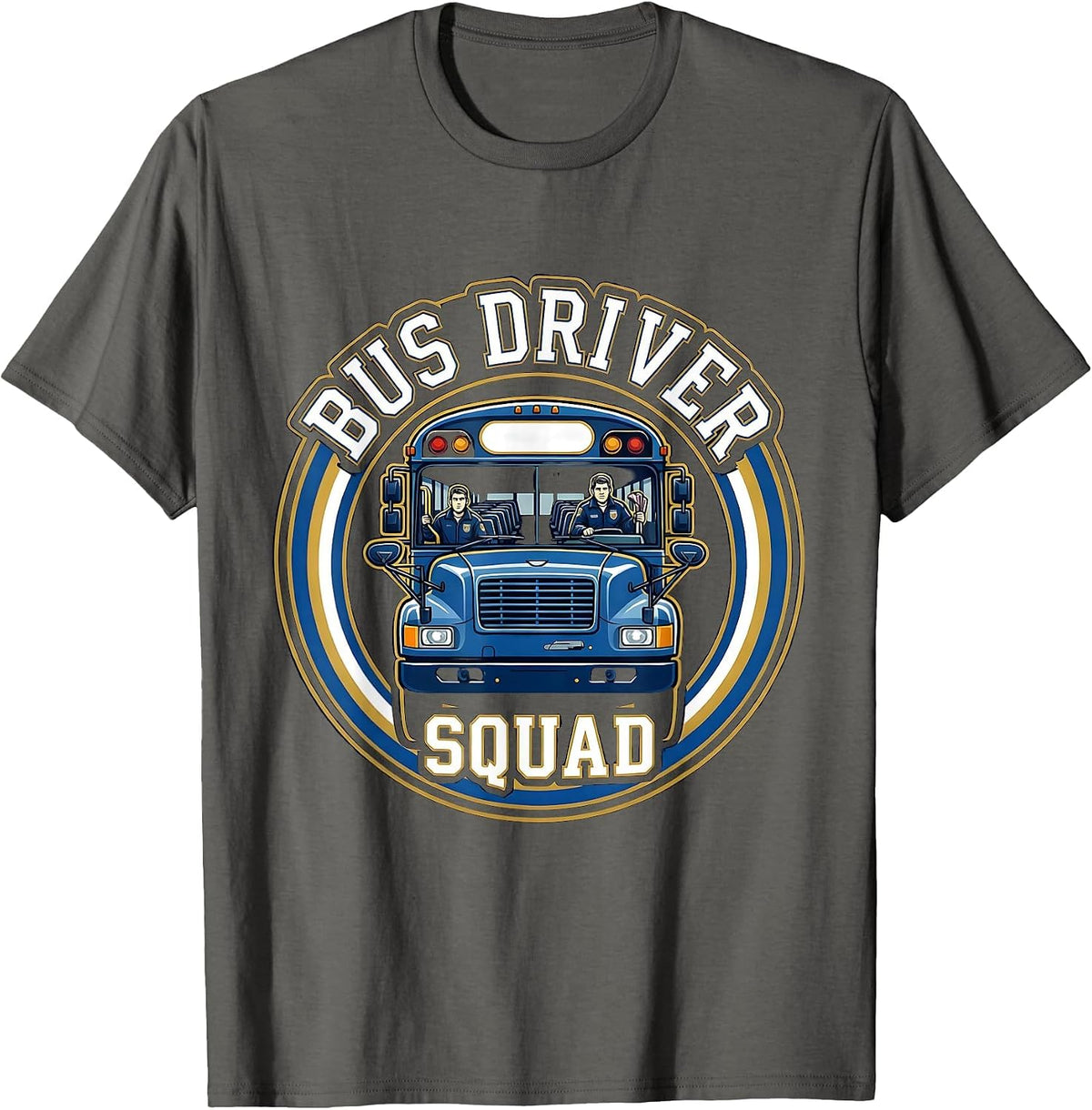 Men's School Bus Driver Crew Appreciation Back To School T-Shirt - Asphalt Grey