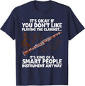 Funny Clarinet Art for Men Women Kids Jazz Clarinet Player T-Shirt - Navy Blue