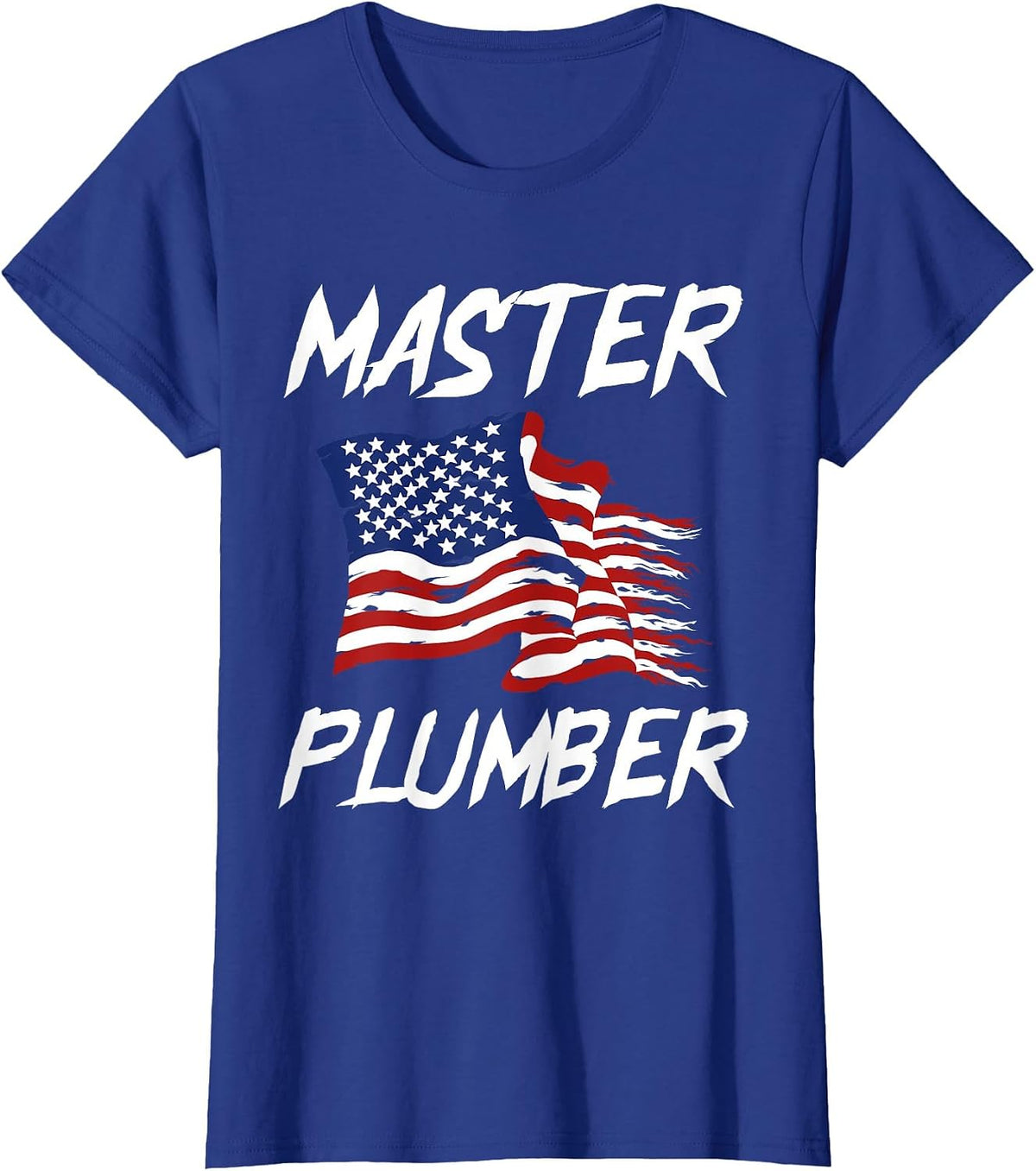 Patriotic Master Plumber US Flag Plumbing Expert T-Shirt - Royal Blue