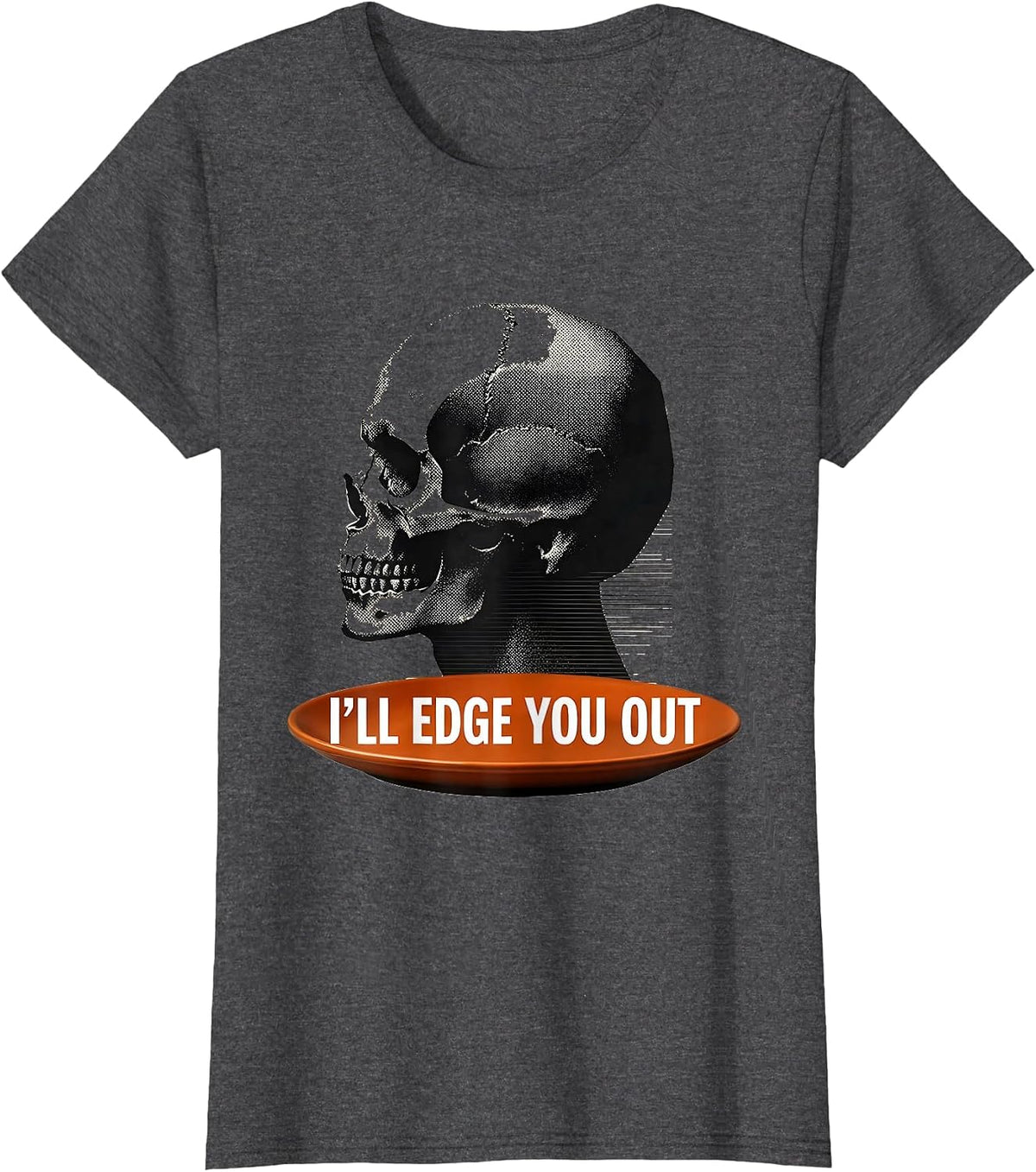 Women's I'll Edge You Out Funny Barber Hairstylist Humor Gift T-Shirt - Dark Heather Grey