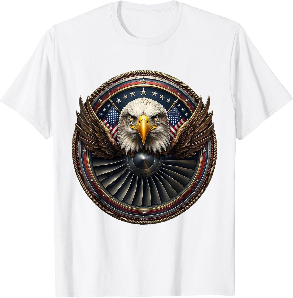 Men's Jet Engine Turbine Blades Close-Up Air Force T-Shirt - White