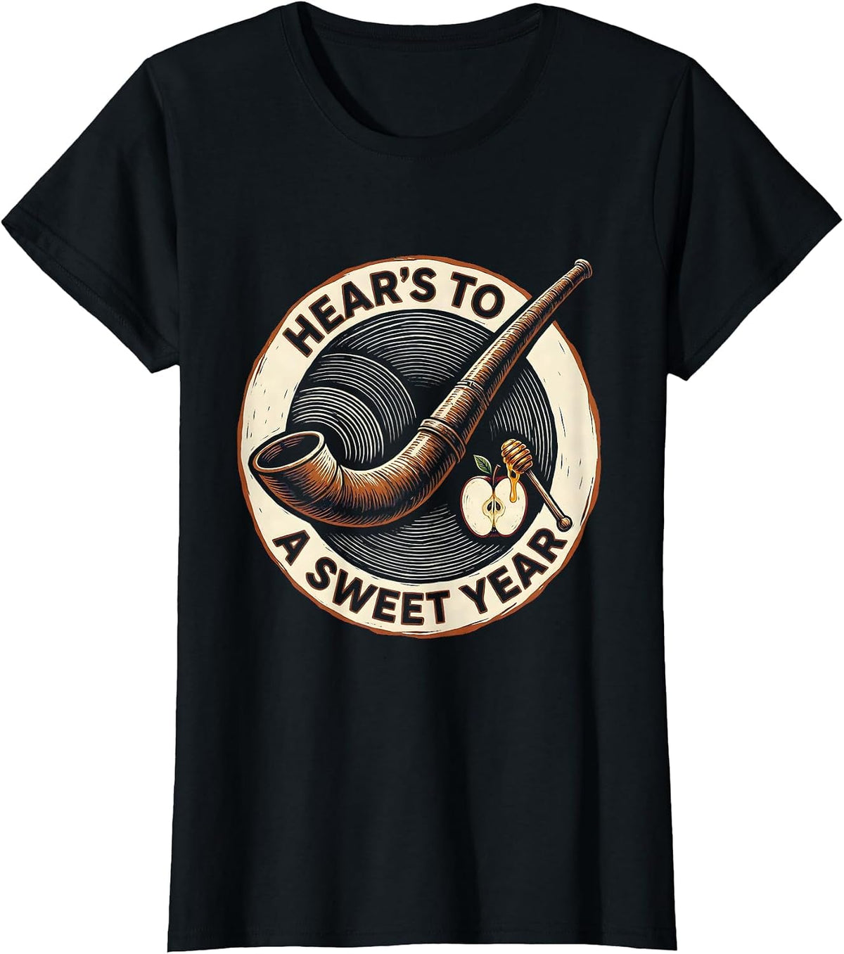 Hear's To A Sweet Year Funny Rosh Hashanah Jewish New Year T-Shirt - Black