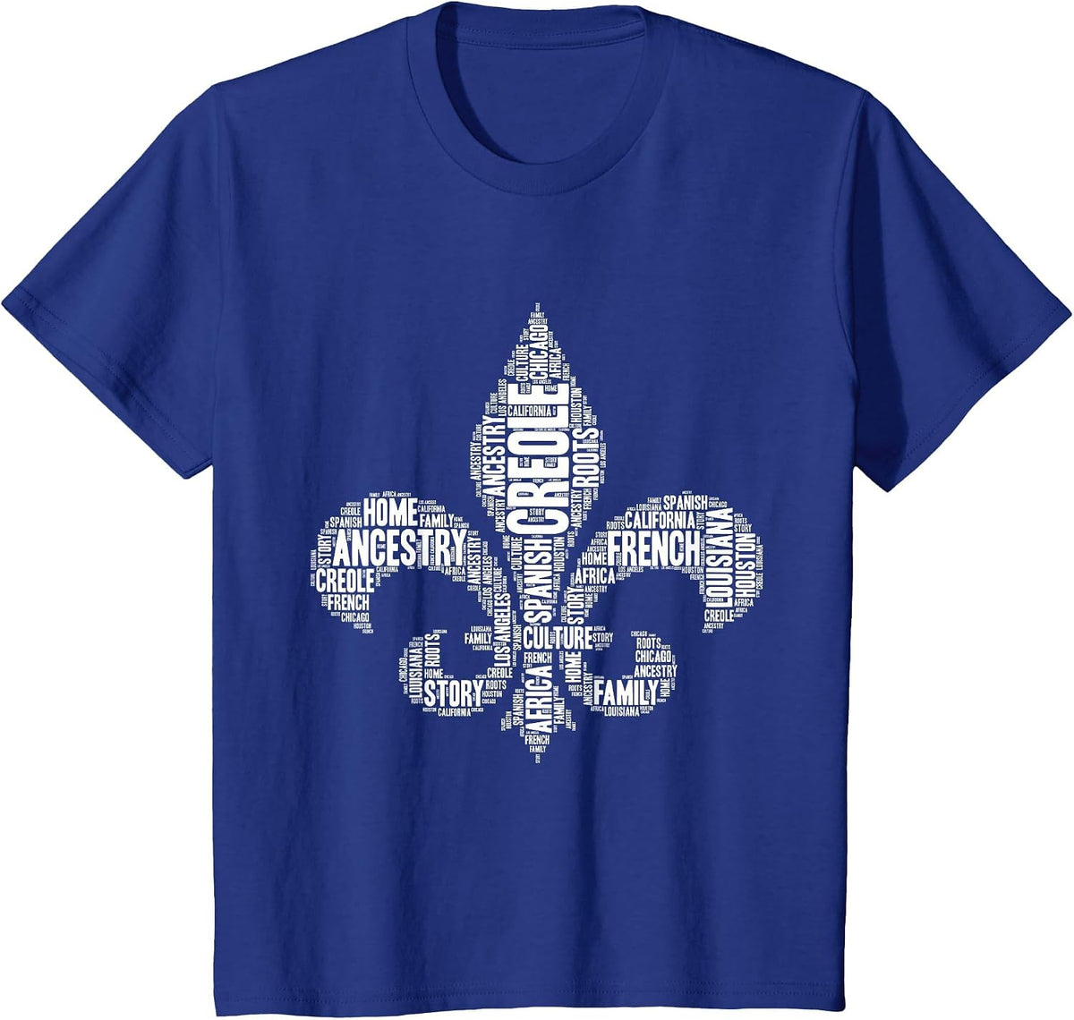 Creole Fleur De Lis T-Shirt T-Shirt - Royal Blue