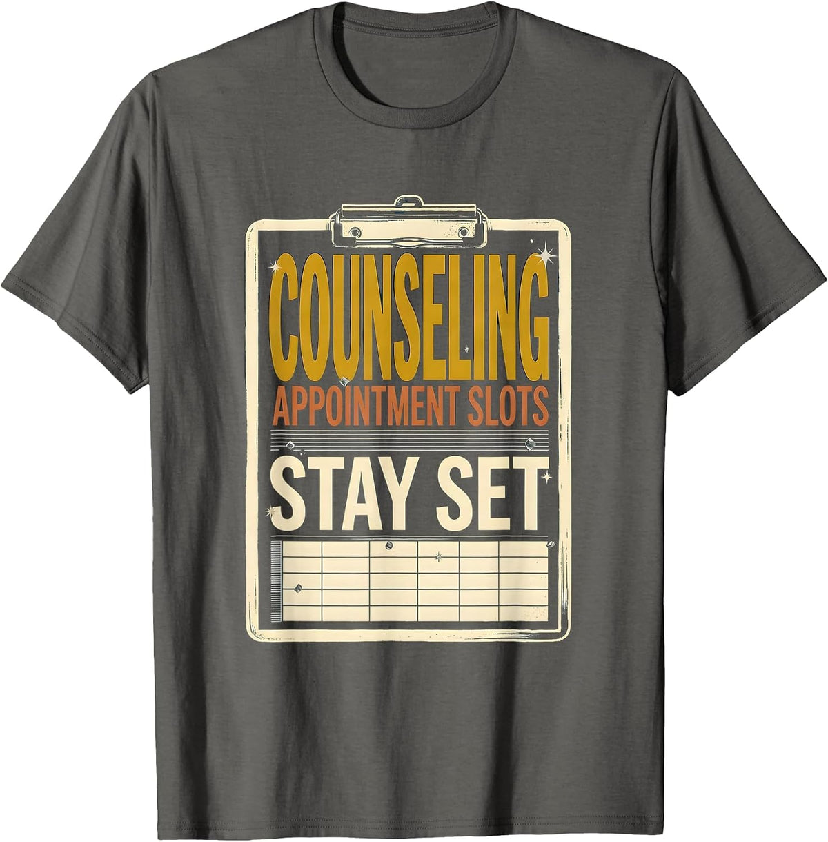 Counseling Appointment Slots Stay Set Groovy School T-Shirt - Asphalt Grey