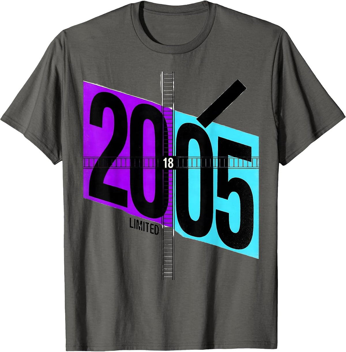 Men's 2005 LIMITED · 18 Vintage Teen Birthday Year 18th Birthday T-Shirt - Asphalt Grey