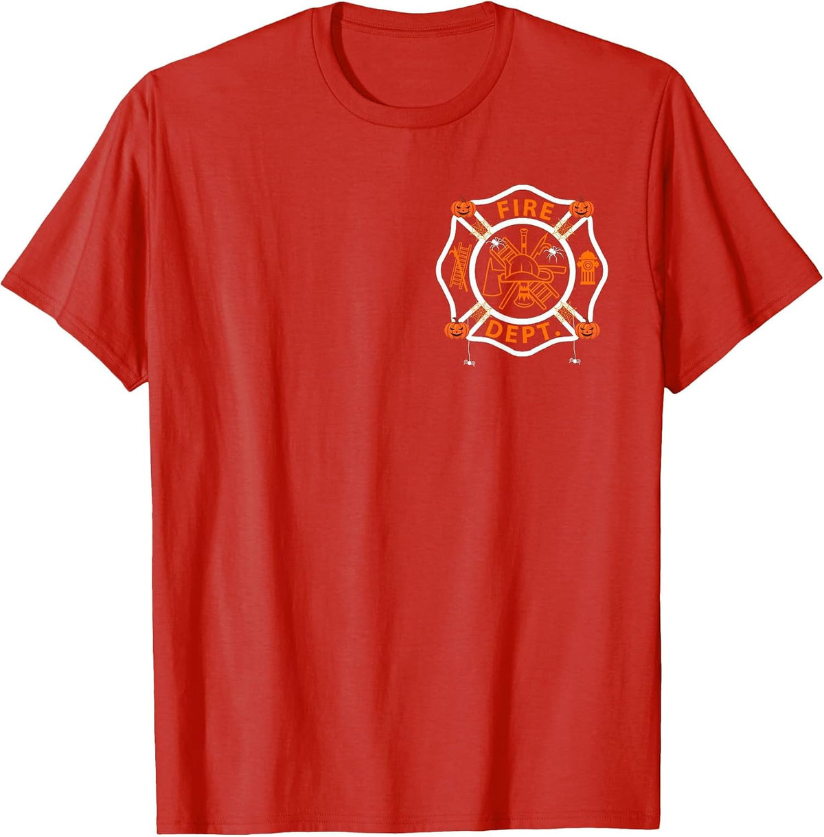 Halloween Firefighter Fireman Fire Dept Department Logo Men T-Shirt - Red
