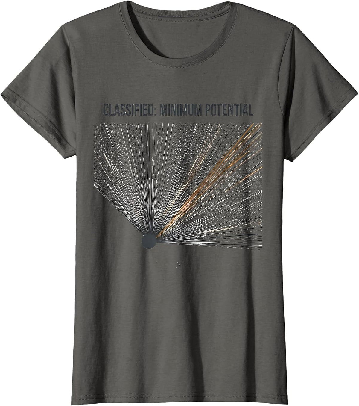 Women's Classified: Minimum Potential Funny Physics Pun Humor T-Shirt - Asphalt Grey