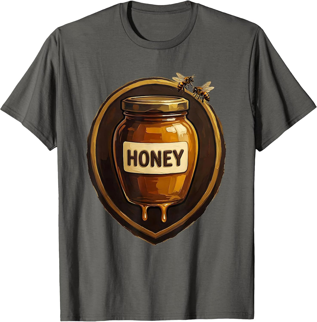 Honey Cute Honey Jar Bee Halloween Costume Matching T-Shirt - Asphalt Grey