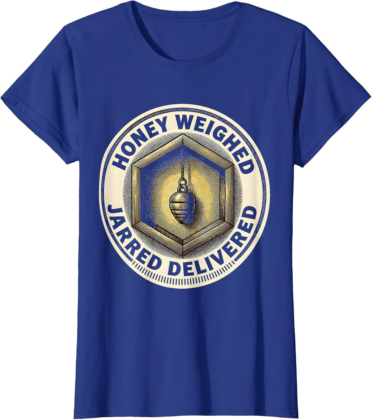 Women's Honey Weighed Jarred Delivered Funny Beekeeper Beekeeping T-Shirt - Royal Blue