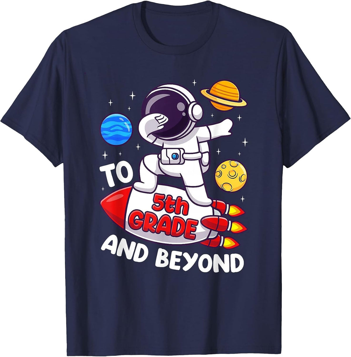 Back to Fifth Grade and Beyond-Funny First Day of School T-Shirt - Navy Blue