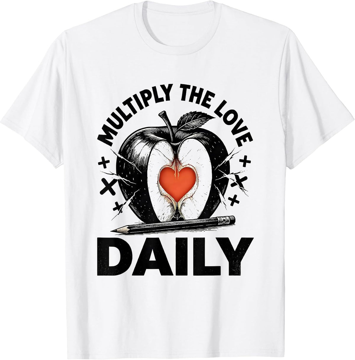 Men's Multiply the Love Daily 4th Grade Teacher Design T-Shirt - White