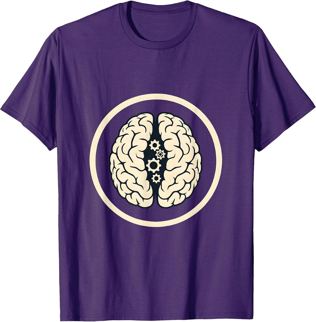 School Psychologist Brain Gears Illustration T-Shirt - Purple