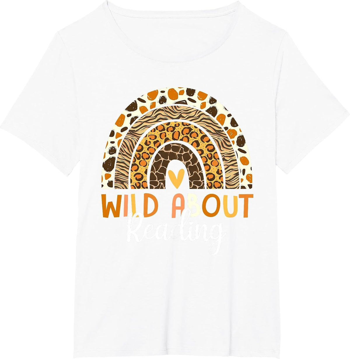 Wild About Reading Teacher Back to School Leopard Rainbow T-Shirt - White