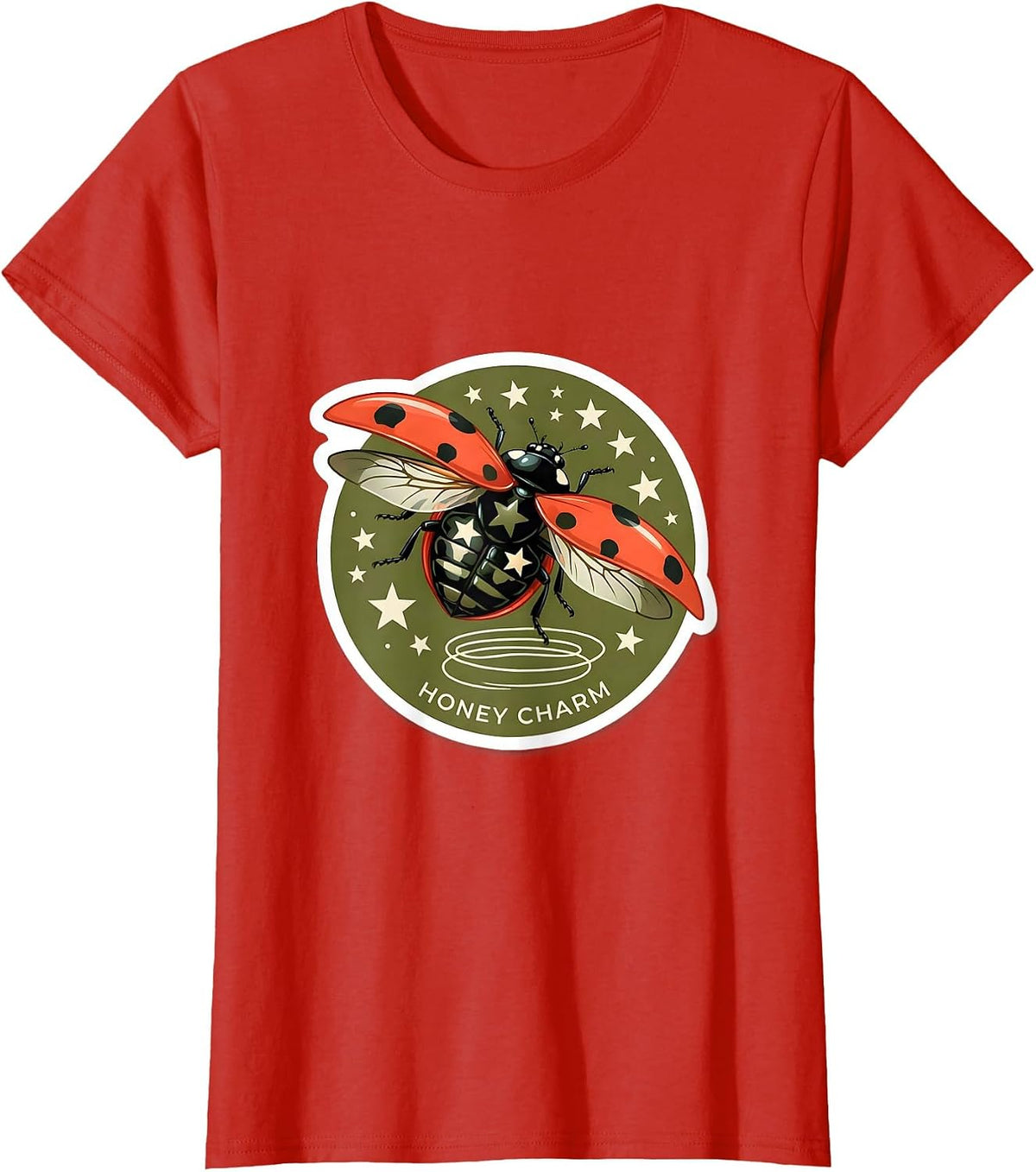 Honey Charm Y2K Kawaii Ladybug Grunge 90s Vintage Teen T-Shirt - Red