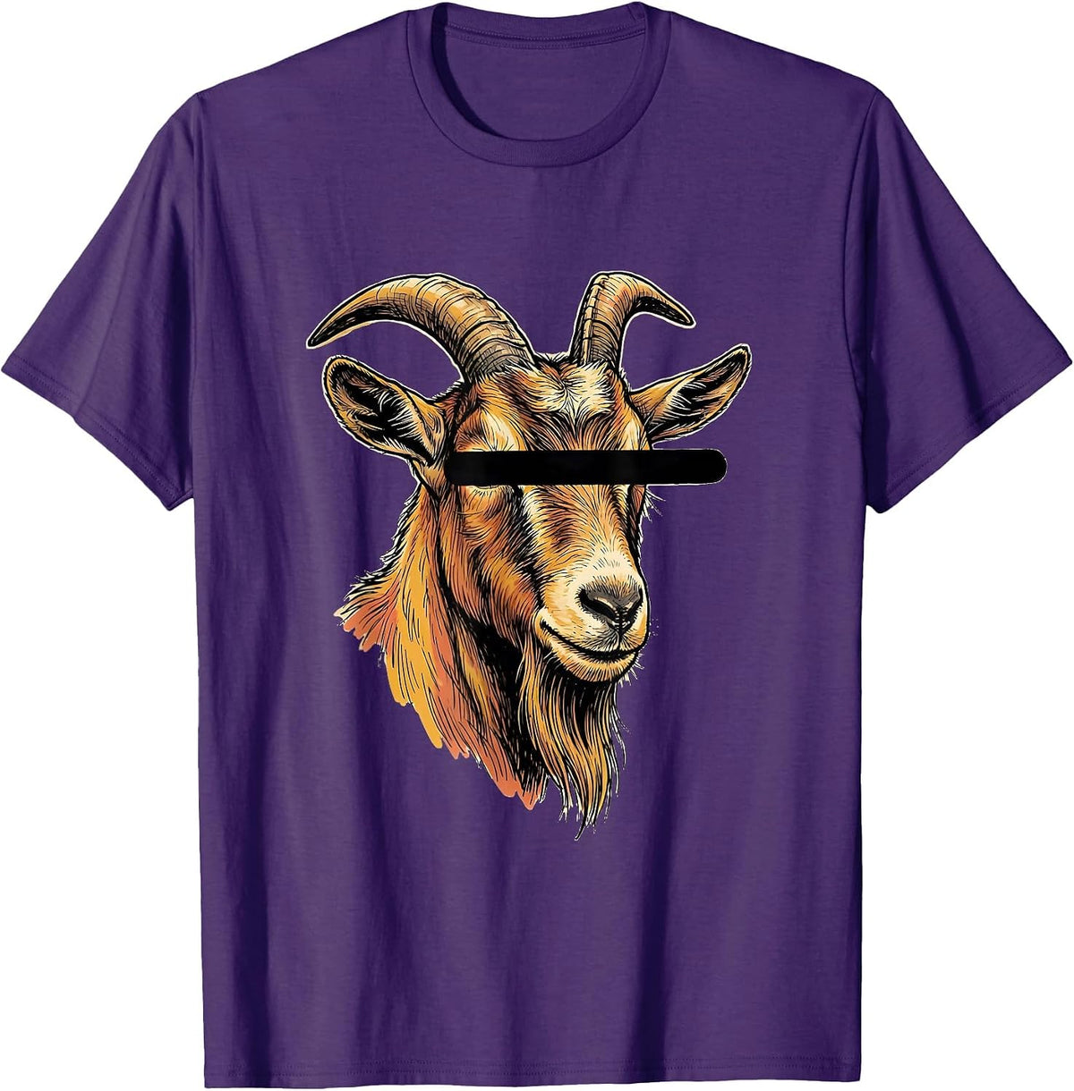 Men's Goat with Sunglasses Funny Animal Lover Humor T-Shirt - Purple