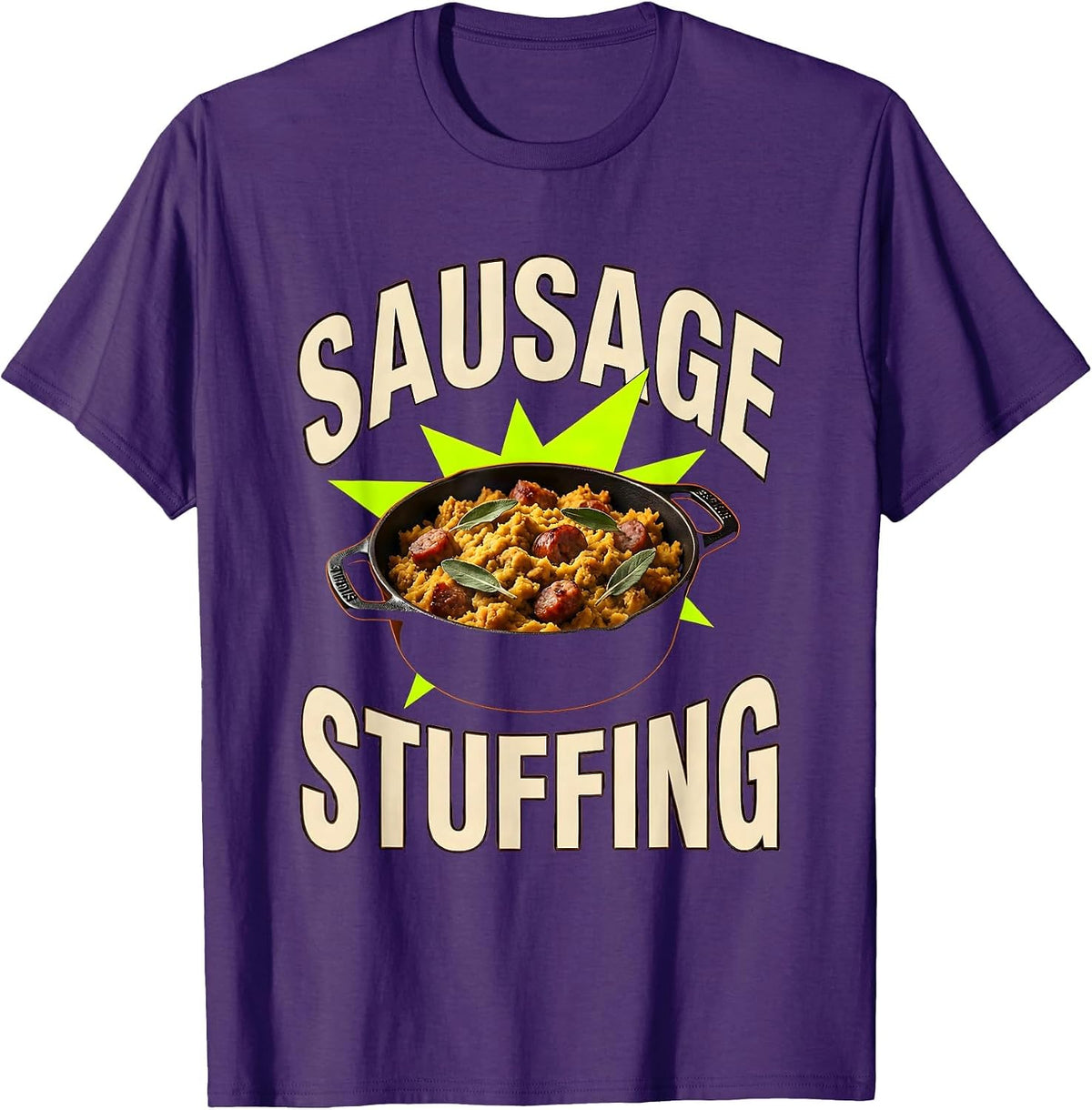 Men's Sausage Stuffing Bootleg 90's Rap Rock Vintage Funny T-Shirt - Purple