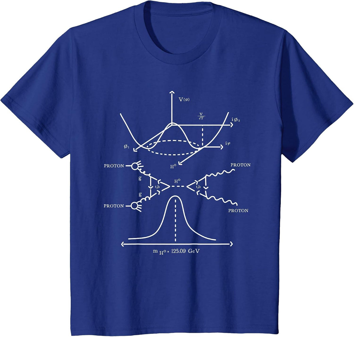 Higgs Boson Particle Physics Feynman Diagram Student Teacher T-Shirt - Royal Blue