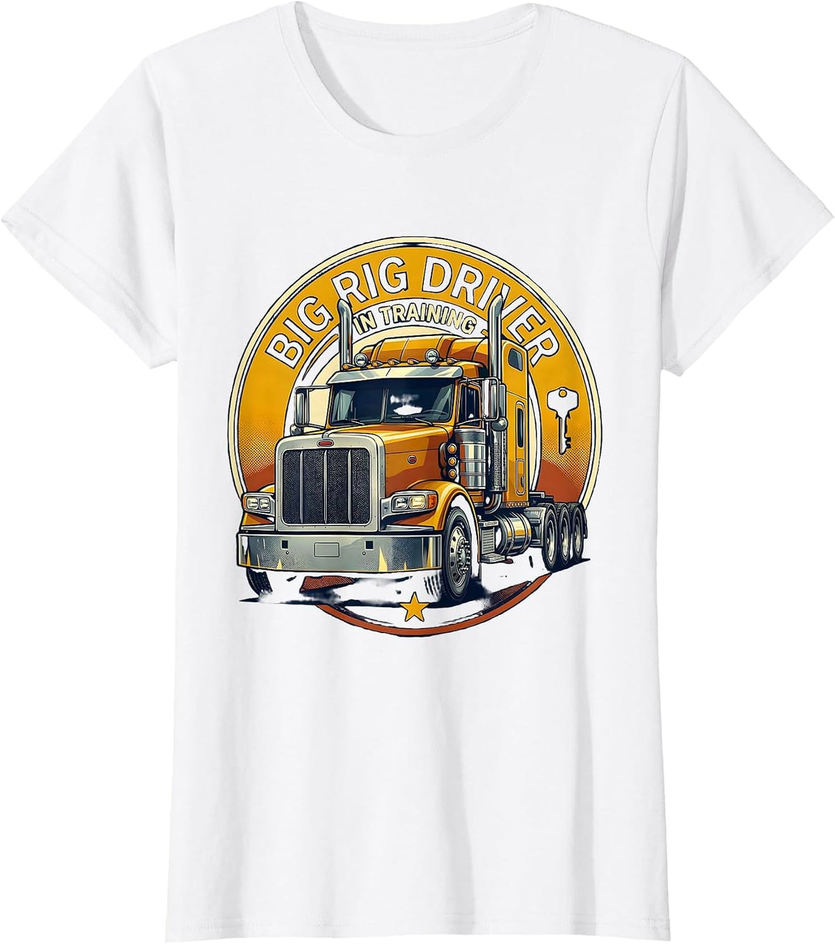 Women's Big Rig Driver In Training Funny Truck Lover Toddler Boy T-Shirt - White