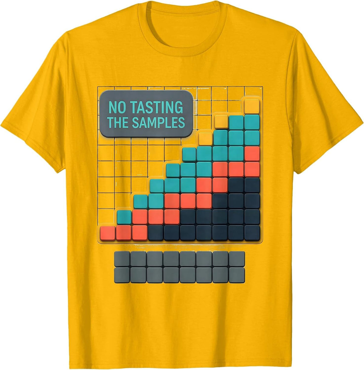 Men's No Tasting The Samples Funny Periodic Table Chemistry T-Shirt - Golden Yellow