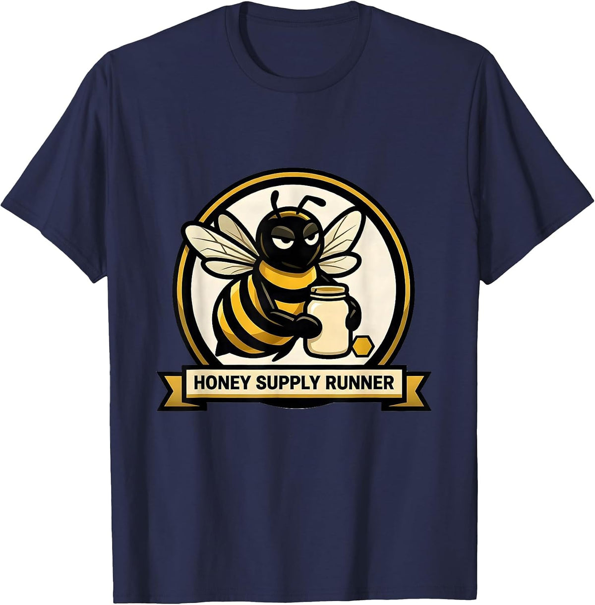 Honey Supply Runner Beekeeper Bee Mascot Costume Halloween T-Shirt - Navy Blue