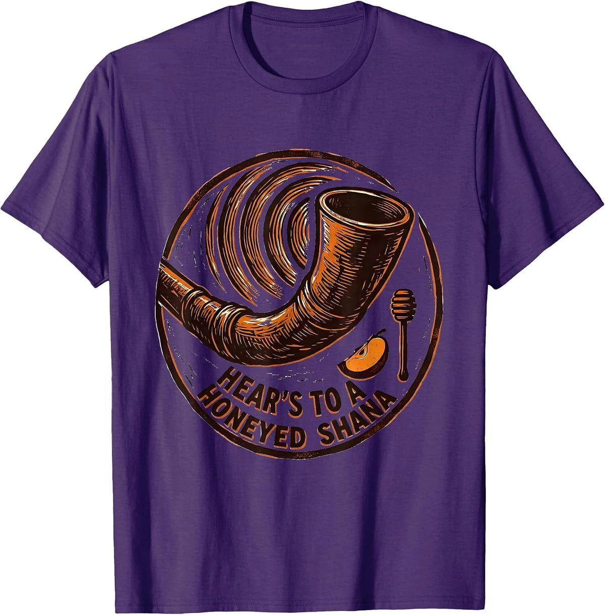 Hear's To A Honeyed Shana Funny Rosh Hashanah Jewish New T-Shirt - Purple