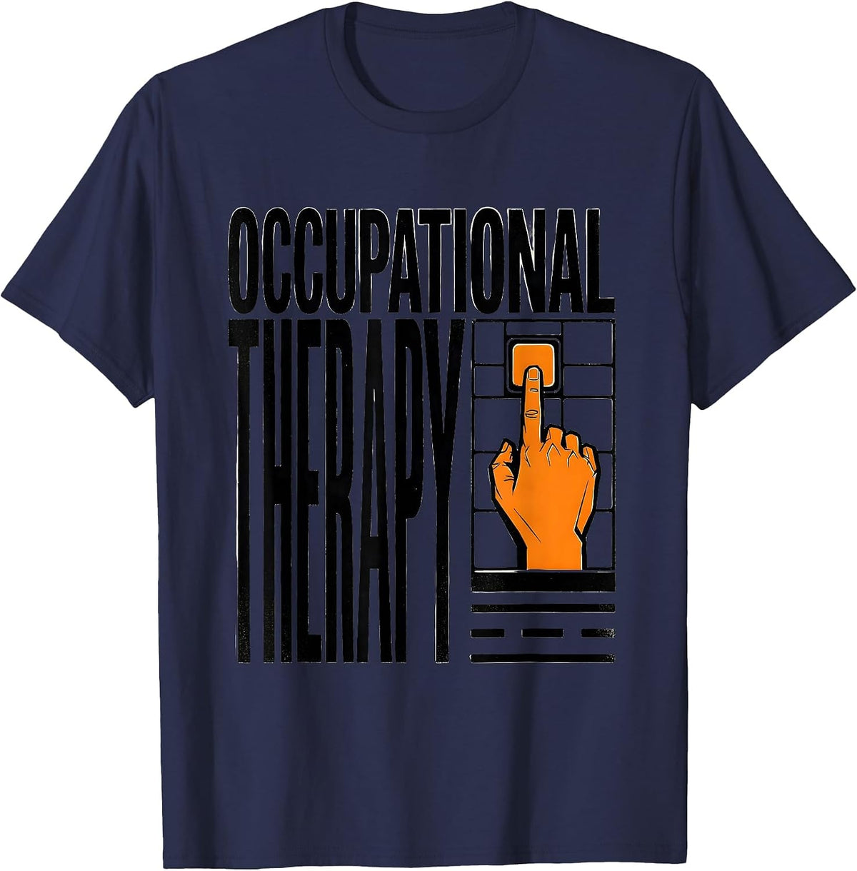 Occupational Therapy Stencil Graphic OT Therapist Gift T-Shirt - Navy Blue