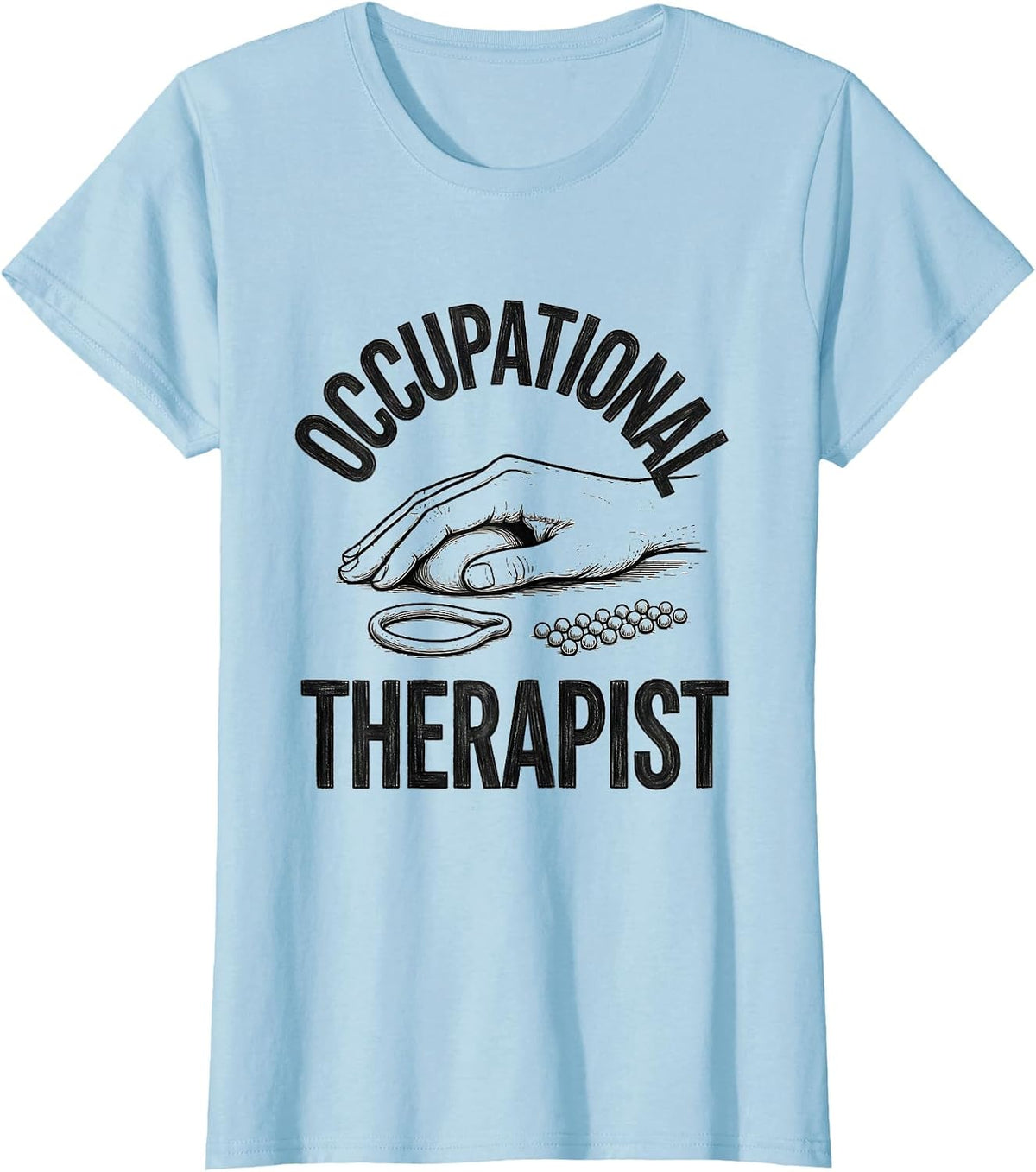 Occupational Therapist Retro Line Art OT Month Gift T-Shirt - Baby Blue
