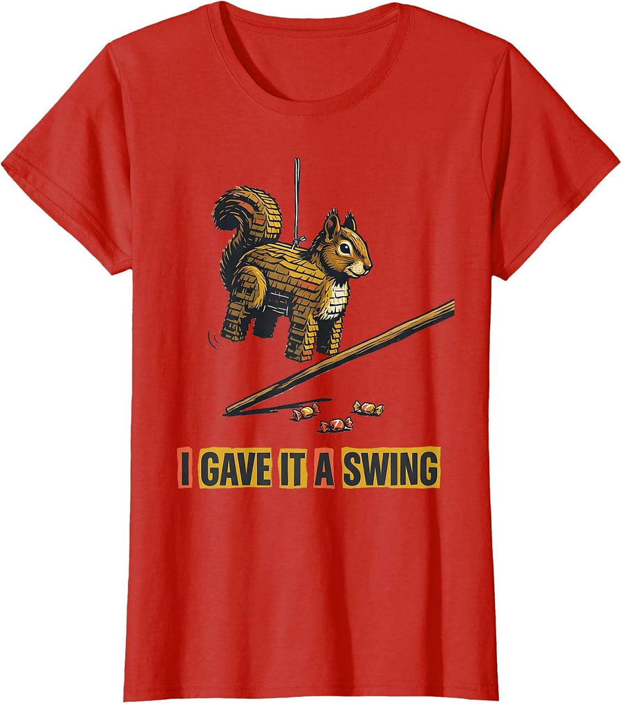 Women's I Gave It A Swing Midcentury Modern Cinco De Mayo Party T-Shirt - Red