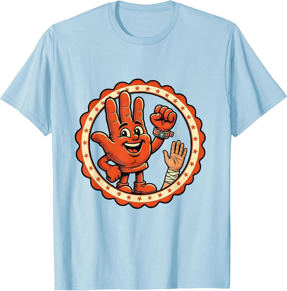 Men's Occupational Therapist and Patient High Five T-Shirt - Baby Blue