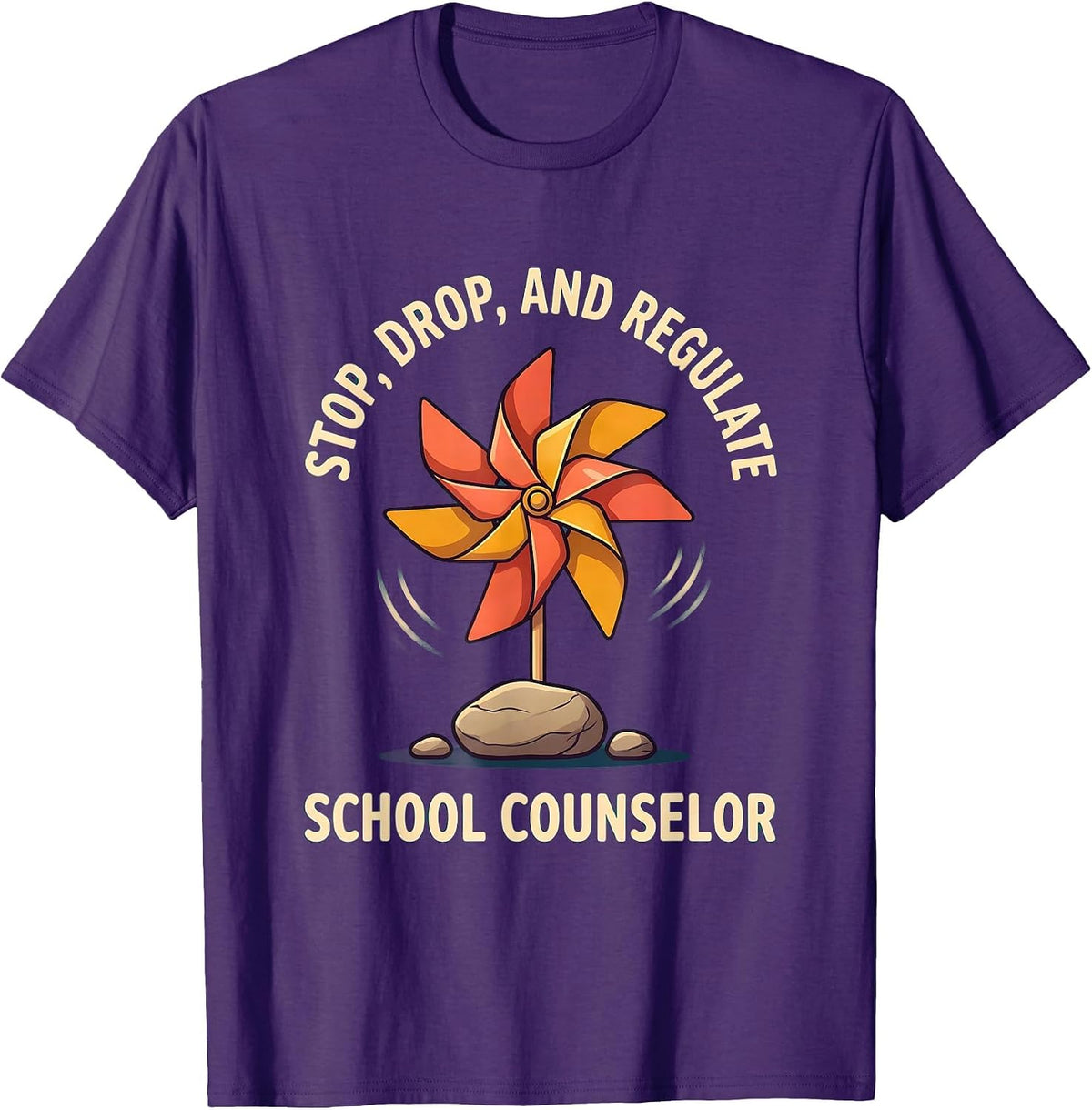 Men's Stop Drop And Regulate School Counselor T-Shirt - Purple