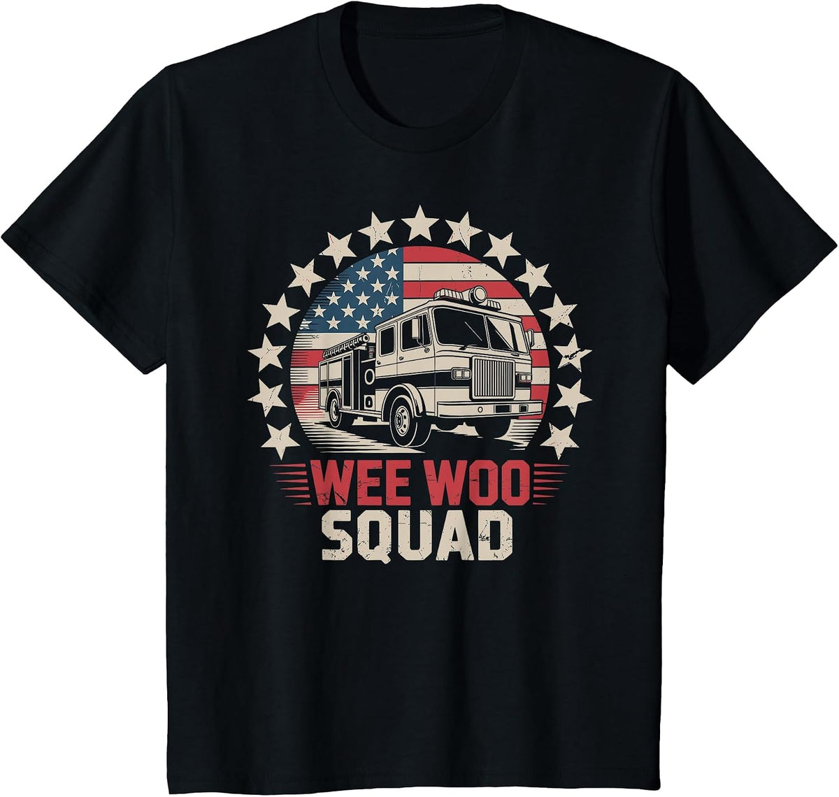 Wee Woo Squad Firefighter T-Shirt - Black
