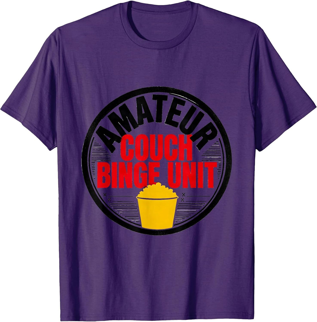 Amateur Couch Binge Unit Funny True Crime Fan Couch T-Shirt - Purple