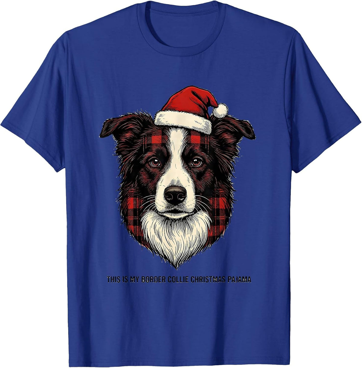 Men's This Is My Border Collie Christmas Pajama Dog Lover T-Shirt - Royal Blue
