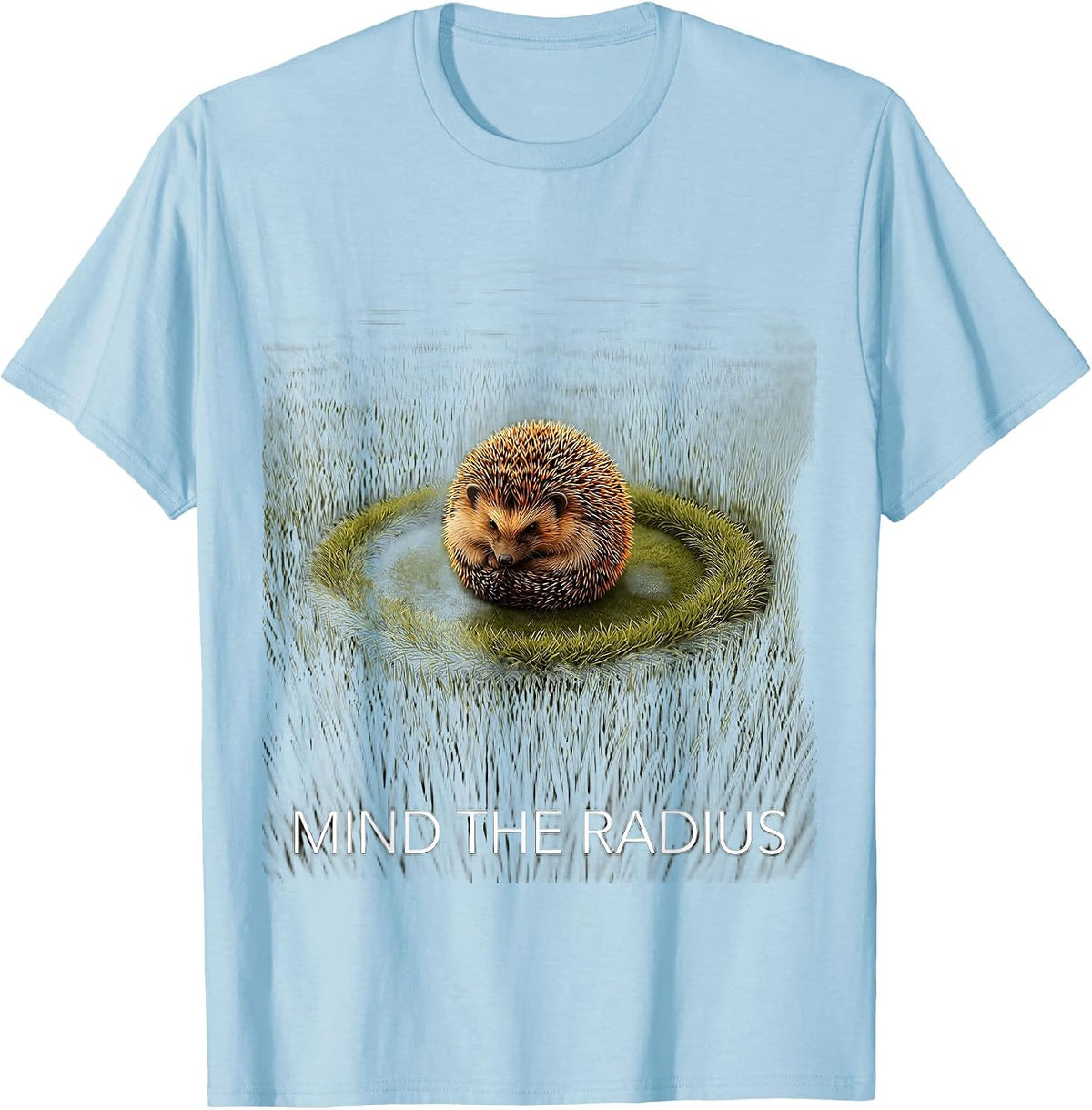 Men's Mind The Radius Cute Hedgehog Animal Lover Humor T-Shirt - Baby Blue