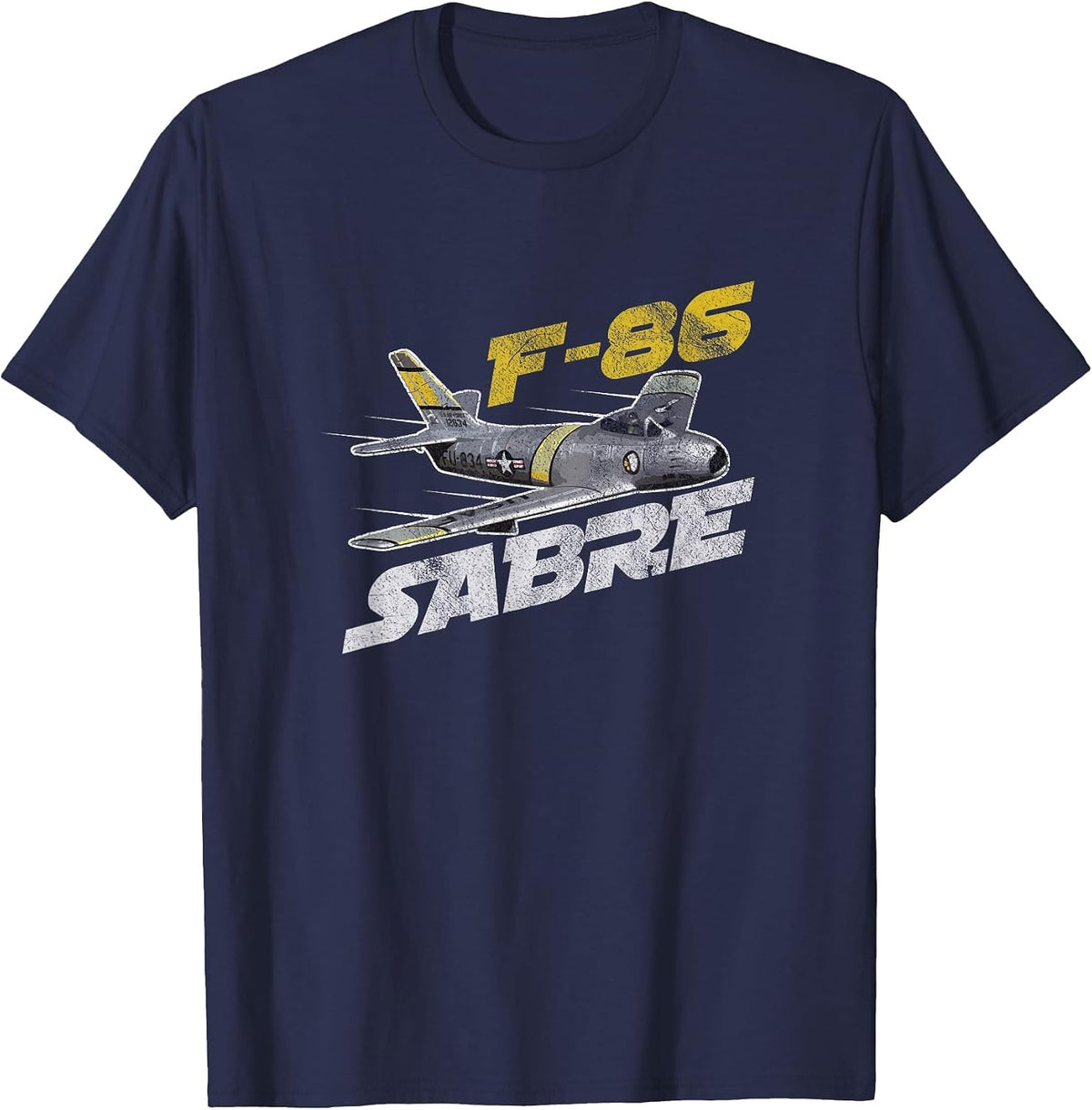 F-86 Sabre Jet Shirt Vintage Machine Veteran Pilot Tee T-Shirt - Navy Blue