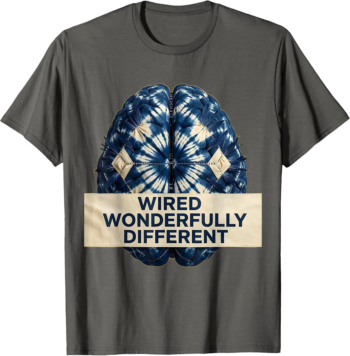 Wired Wonderfully Different Dyslexia Awareness T-Shirt - Asphalt Grey