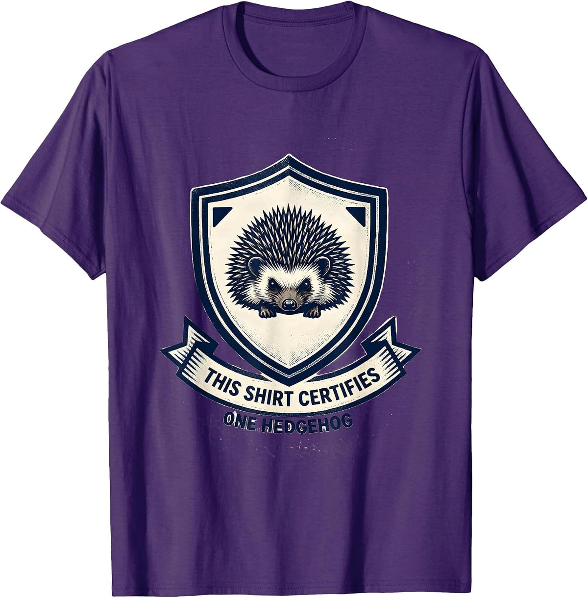 Men's This Shirt Certifies One Hedgehog Funny Lazy Halloween T-Shirt - Purple