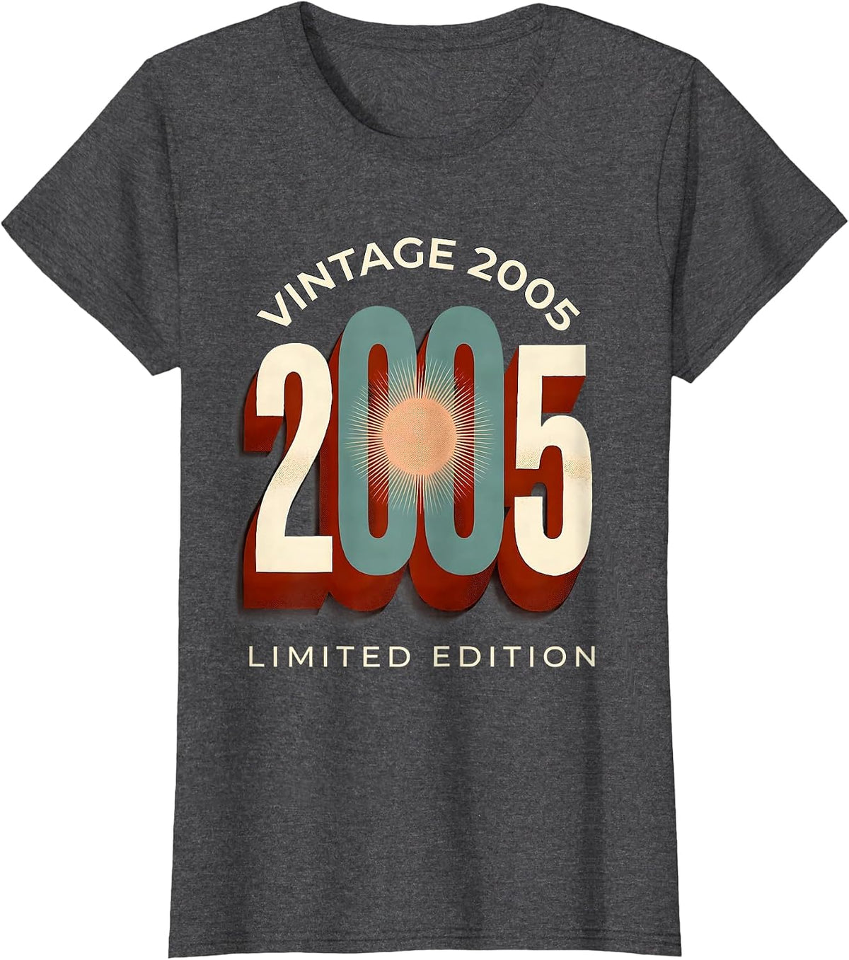 Women's Vintage 2005 Limited Edition 20th Birthday 20 Year Old Gifts T-Shirt - Dark Heather Grey