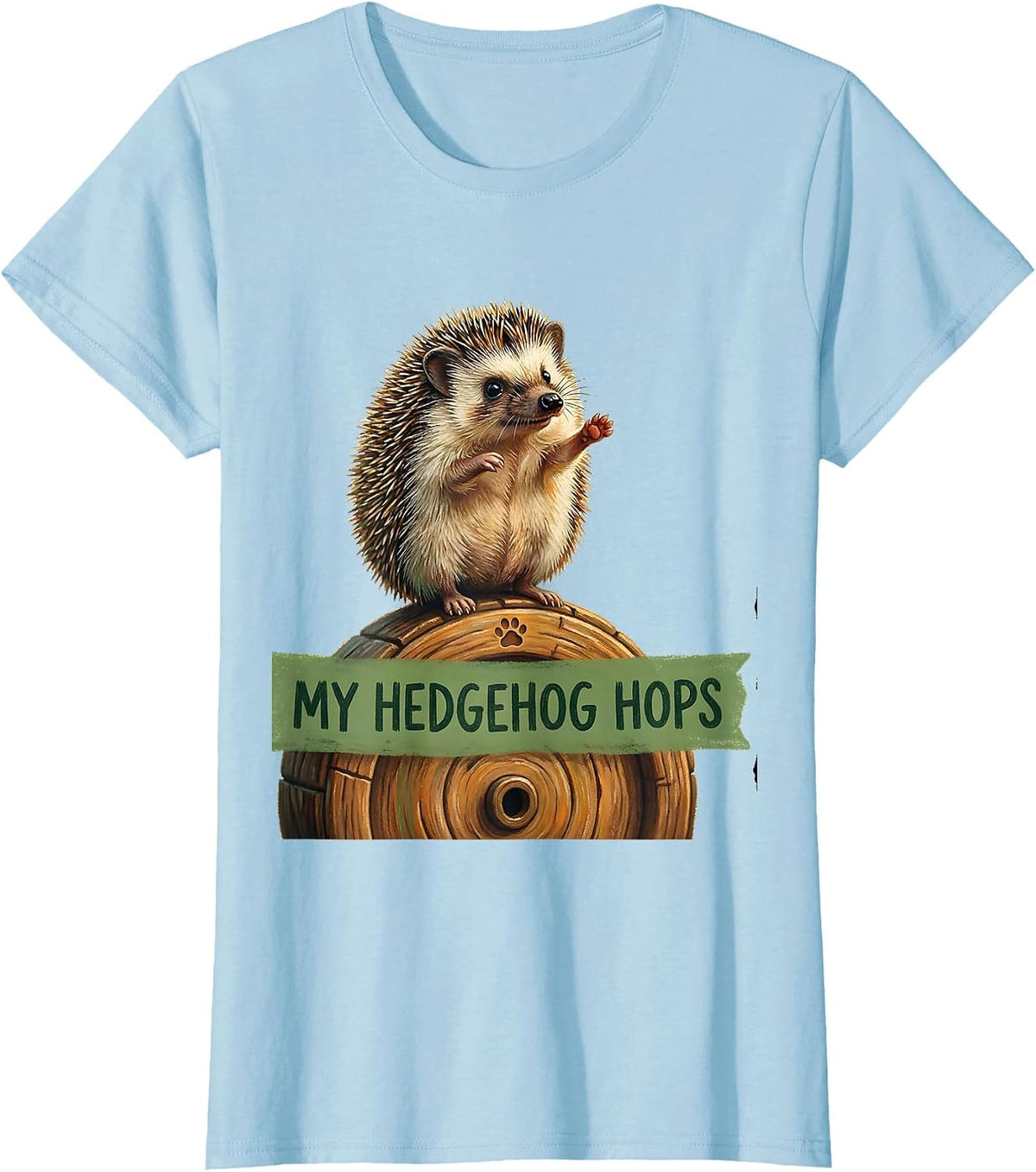 Women's My Hedgehog Hops Storybook Cute Hedgehog Lover Gift T-Shirt - Baby Blue