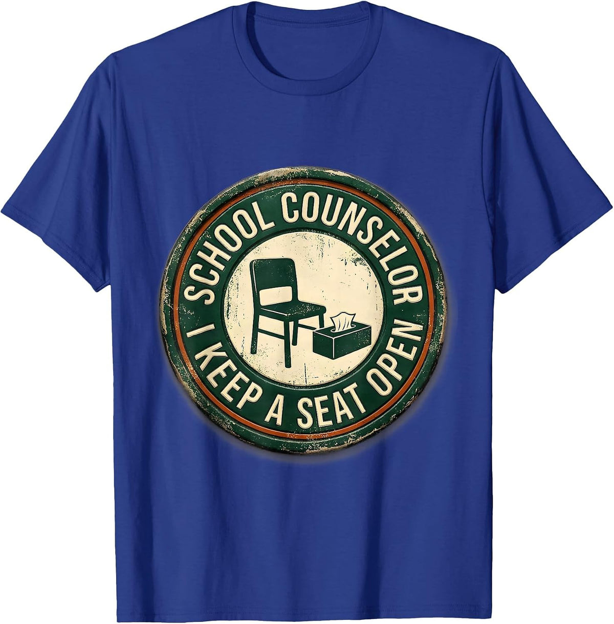 Men's School Counselor I Keep A Seat Open Vintage Humor T-Shirt - Royal Blue