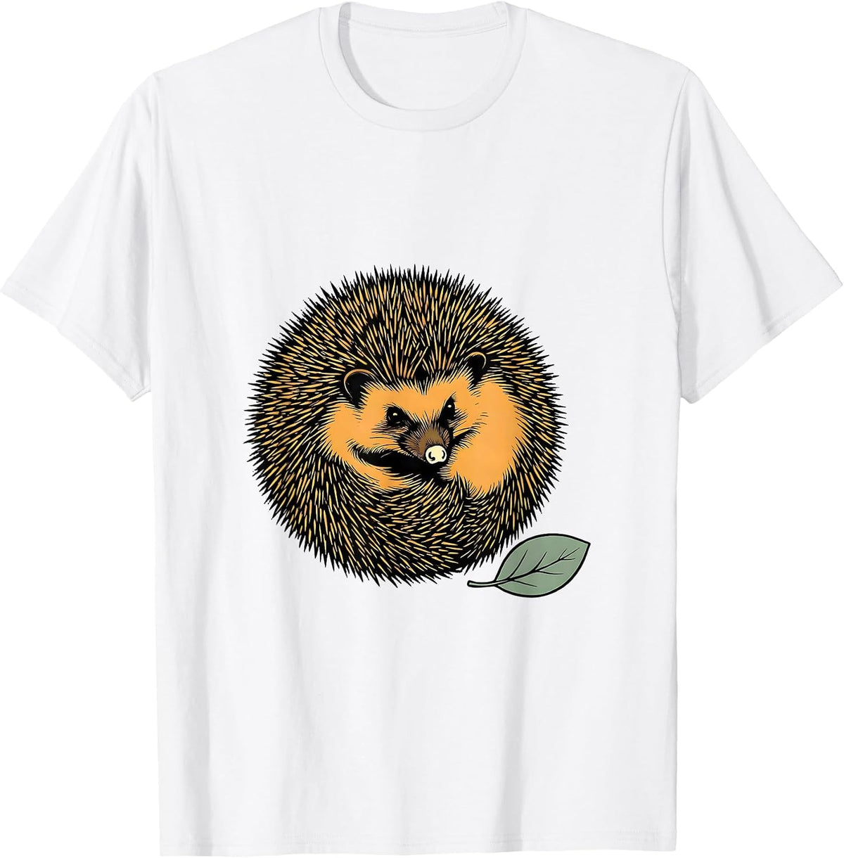 Men's Crescent Hedgehog Cute Animal Lover Humor T-Shirt - White