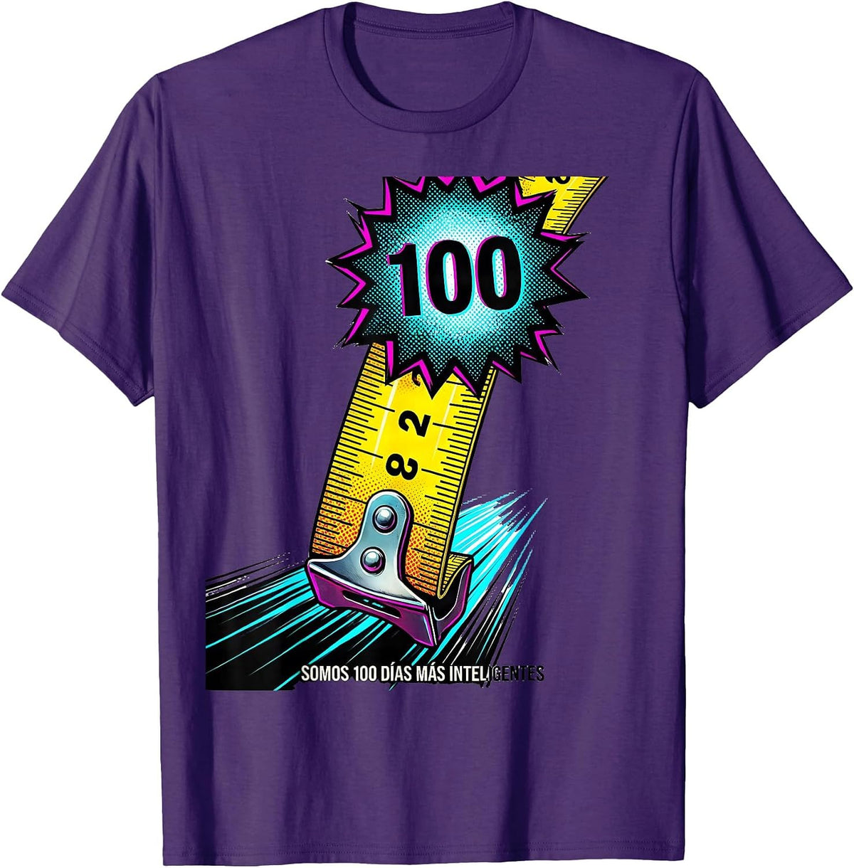 Men's Somos 100 Días Más Inteligentes Spanish Teacher Pop Art T-Shirt - Purple